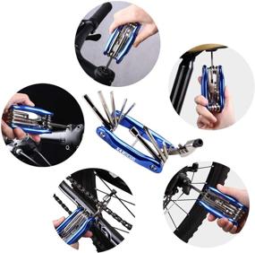 img 3 attached to 🚲 YBEKI Bike Tire Repair Tool Kit - Bicycle Tool Kit with 210 PSI Mini Pump, 10-in-1 Multi-Tool including Chain Breaker, Tire Levers, Tire Patch and Bone Wrench, plus Portable Bag. Includes 6 Month Warranty.