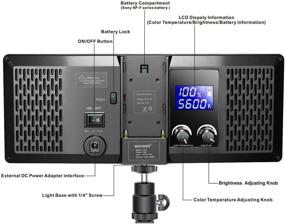 img 1 attached to 📸 Набор сверхтонких светодиодных видеоламп Neewer, 2 штуки, со световой стойкой: освещение для фотографии, цветовая температура 3200K-5600K, двухцветная панель с регулировкой яркости, аккумулятор Li-ion и зарядное устройство для съемки на камеру, фотопортреты, детские снимки