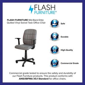 img 1 attached to 🪑 Comfortable and Stylish Gray Vinyl Swivel Task Chair for Ultimate Productivity - Flash Furniture