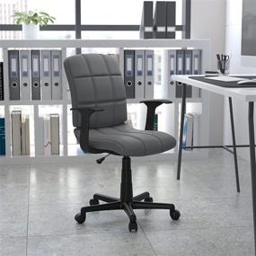 img 4 attached to 🪑 Comfortable and Stylish Gray Vinyl Swivel Task Chair for Ultimate Productivity - Flash Furniture