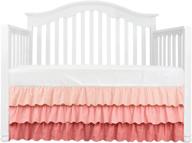 🍑 coral peach 3 tiered ruffled crib skirt - baby girl nursery bedding dust ruffle logo