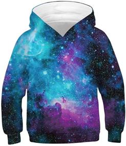 img 2 attached to 👕 LANYU Galaxy Hoodies: Boys Girls Streetwear Long Sleeve Hooded Sweatshirt | 3D Print Hoody | Funny Kids Tops