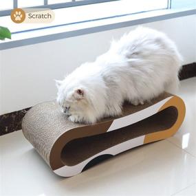 img 3 attached to 🐱 ComSaf 3-in-1 Cat Scratcher Cardboard: Large Cat and Kitten Training Toy, Scratch Lounge Bed, Corrugated Scratch Pad - Durable, Reversible, and Perfect for Furniture Protection