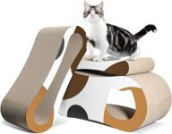 🐱 comsaf 3-in-1 cat scratcher cardboard: large cat and kitten training toy, scratch lounge bed, corrugated scratch pad - durable, reversible, and perfect for furniture protection logo