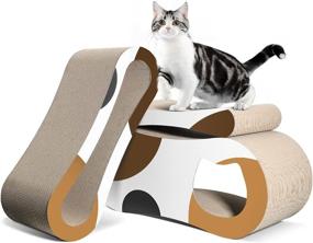 img 4 attached to 🐱 ComSaf 3-in-1 Cat Scratcher Cardboard: Large Cat and Kitten Training Toy, Scratch Lounge Bed, Corrugated Scratch Pad - Durable, Reversible, and Perfect for Furniture Protection