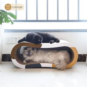 img 1 attached to 🐱 ComSaf 3-in-1 Cat Scratcher Cardboard: Large Cat and Kitten Training Toy, Scratch Lounge Bed, Corrugated Scratch Pad - Durable, Reversible, and Perfect for Furniture Protection