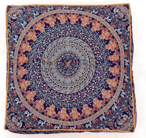 img 2 attached to 🌀 Blue Multi Mandala Design Indian Floor Pillow Cushion Covers by Krati Exports