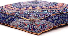 img 3 attached to 🌀 Blue Multi Mandala Design Indian Floor Pillow Cushion Covers by Krati Exports