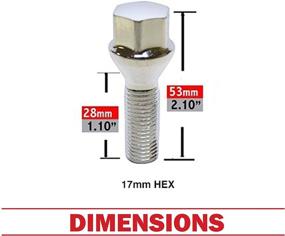 img 3 attached to Набор из 20 хромированных болтов крепления - 12x1.25 конический сиденье жёлудя, голова 17мм, длина хвостовика 28мм, резьбовые болты M12x1.25 для афтемаркетовых колёс (20, хром, 12 1.25)