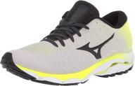 mizuno inspire waveknit running shoes - black/white: superior performance for every run logo