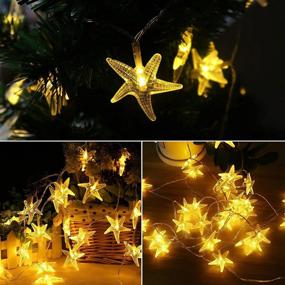 img 3 attached to 🌟 Battery Operated Starfish Fairy String Lights with Remote - Stylish Indoor & Outdoor Decorations for Christmas, Party, Wedding, New Year