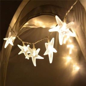 img 2 attached to 🌟 Battery Operated Starfish Fairy String Lights with Remote - Stylish Indoor & Outdoor Decorations for Christmas, Party, Wedding, New Year