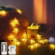 🌟 battery operated starfish fairy string lights with remote - stylish indoor & outdoor decorations for christmas, party, wedding, new year логотип