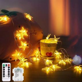 img 4 attached to 🌟 Battery Operated Starfish Fairy String Lights with Remote - Stylish Indoor & Outdoor Decorations for Christmas, Party, Wedding, New Year