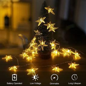 img 1 attached to 🌟 Battery Operated Starfish Fairy String Lights with Remote - Stylish Indoor & Outdoor Decorations for Christmas, Party, Wedding, New Year