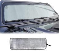 voodonala windshield sunshade window sun shade for jeep wrangler jl jlu 2018-2021, gladiator jt 2020-2021 – foldable sun visor logo