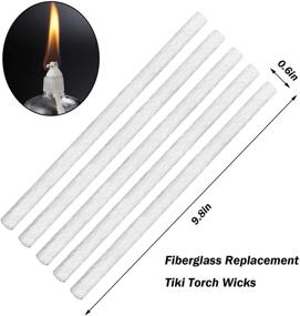 img 3 attached to 🕯️ EBaokuup 30Pcs Long Life Fiberglass Replacement Wicks for Outdoor Tiki Torches, Patio Lighting, Garden Lights, Oil Lamps - Wine Bottle Wicks (1/2Inch Diameter X 9.85Inch)