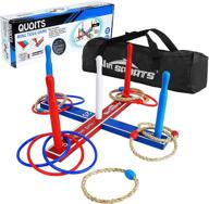 🎯 premium wooden ring toss game set - fun throwing game for indoor & outdoor play. perfect for kids & adults. includes wood base. ideal for family or friends. logo