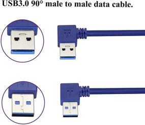 img 2 attached to 💻 AAOTOKK 90 градусов USB-кабель адаптера USB 3.0 - Левый и правый угол A-типа к А-типу для жесткого диска, принтеров, ноутбуков, клавиатуры - 1 фут синий