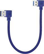 💻 aaotokk 90 градусов usb-кабель адаптера usb 3.0 - левый и правый угол a-типа к а-типу для жесткого диска, принтеров, ноутбуков, клавиатуры - 1 фут синий логотип