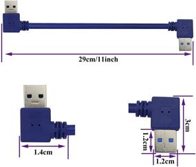 img 3 attached to 💻 AAOTOKK 90 градусов USB-кабель адаптера USB 3.0 - Левый и правый угол A-типа к А-типу для жесткого диска, принтеров, ноутбуков, клавиатуры - 1 фут синий