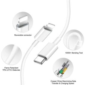 img 3 attached to 🔌 [Сертифицированный Apple MFi] 2 пакета быстрых зарядных кабелей длиной 3,3 фута для iPhone 12 - кабель Lightning to USB-C для быстрой зарядки и синхронизации данных - совместим с iPhone 12/12 Pro/SE 2020/11/XS/XR/X/8, iPad