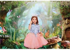 img 2 attached to 🍄 Captivating Allenjoy 7X5ft Spring Cartoon Fairy Tale Mushroom Forest Backdrop: Perfect for Children's Birthday Parties, Baby Showers, and Fantasy-themed Studio Photoshoots.