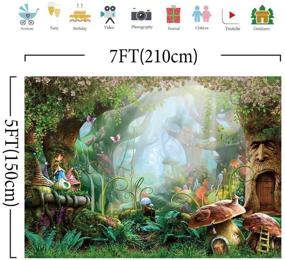 img 3 attached to 🍄 Captivating Allenjoy 7X5ft Spring Cartoon Fairy Tale Mushroom Forest Backdrop: Perfect for Children's Birthday Parties, Baby Showers, and Fantasy-themed Studio Photoshoots.