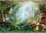 🍄 завораживающий фотофон allenjoy 7x5 футов "весенний мультяшный сказочный лес с грибами": идеально подходит для детских дней рождения, вечеринок для малышей и фотосессий в фэнтезийной студии. логотип