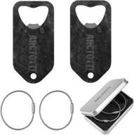 🍺 bottle beer opener keychain: never rust, 2 pack, real carbon fiber opener for beverages, ideal man & women gifts for outdoor, kitchen, and bar логотип