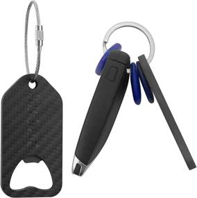 img 2 attached to 🍺 Bottle Beer Opener Keychain: Never Rust, 2 Pack, Real Carbon Fiber Opener for Beverages, Ideal Man & Women Gifts for Outdoor, Kitchen, and Bar