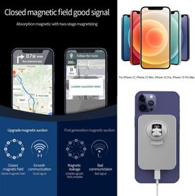 img 2 attached to 📲 Mag-Safe автомобильный держатель-зарядное устройство Wireless Charger: Высокоскоростной магнитный держатель для iPhone 12 Series (прямоугольный стиль)