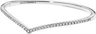 💫 sterling silver sparkling wishbone bangle bracelet with cubic zirconia - pandora jewelry logo