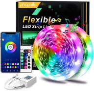 🔮 phopollo led lights for bedroom: 100 ft bluetooth music sync with phone app control, color changing smart led strip with high sensitivity mic & remote control - 5050 led ribbon логотип