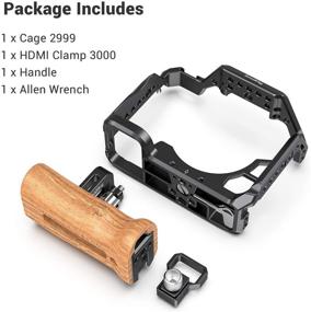 img 3 attached to 📷 Professional Camera Cage Kit for Sony Alpha 7S III / A7S III / A7S3 - Includes HDMI Cable Clamp and Wooden Side Handle - SmallRig 3008