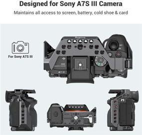 img 1 attached to 📷 Professional Camera Cage Kit for Sony Alpha 7S III / A7S III / A7S3 - Includes HDMI Cable Clamp and Wooden Side Handle - SmallRig 3008