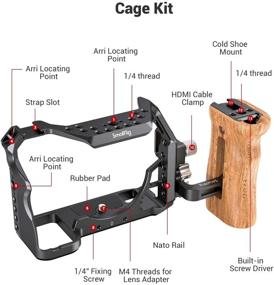 img 2 attached to 📷 Professional Camera Cage Kit for Sony Alpha 7S III / A7S III / A7S3 - Includes HDMI Cable Clamp and Wooden Side Handle - SmallRig 3008