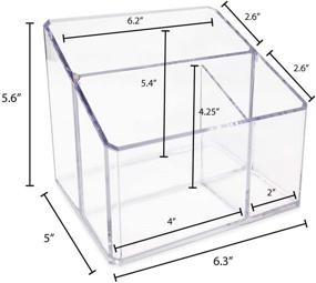 img 1 attached to Isaac Jacobs Clear Acrylic 3-Compartment Organizer: Remote Holder 📦 & Multi-Functional Storage Solution for Home, Bathroom, Office, Child's Desk