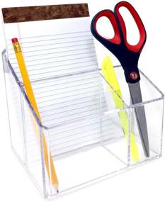 img 2 attached to Isaac Jacobs Clear Acrylic 3-Compartment Organizer: Remote Holder 📦 & Multi-Functional Storage Solution for Home, Bathroom, Office, Child's Desk