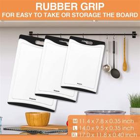 img 1 attached to Empune Extra Large Plastic Cutting Board Set - 3 Piece Dishwasher Safe Chopping Boards with Juice Grooves and Easy-Grip Handles - Black Kitchen Cutting Boards