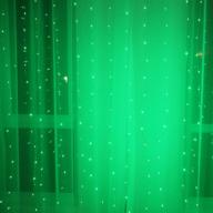 🎄 renus 6.5x5ft copper wire 300 led window curtain lights - perfect indoor string lights for party christmas xmas wedding home garden decorations - 11 flashing modes (green) логотип