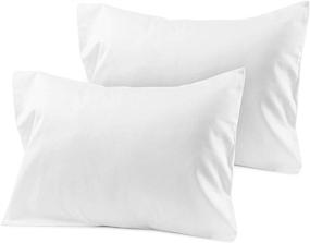 img 3 attached to ✈️ White Cotton World Travel/Toddler Pillowcase Set of 2 - 12x16 Inch, 600-Thread-Count Pure Egyptian Cotton, Envelope Closure Kids Pillowcase, Soft, Cool & Breathable, Machine Washable, White