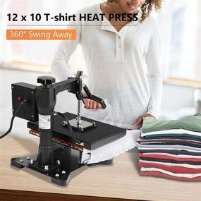 img 3 attached to 👕 Dollate 12x10 Heat Press Machine for T-Shirts: Clamshell, 360° Swing Away, Heat Transfer, Digital Vinyl Sublimation Printer for Hat, Bag, Clothes - 600W