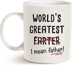 img 1 attached to 👨 Best Dad Coffee Mug - MAUAG Funny Father's Day Gifts, World's Greatest F, I Mean Father - Cute Birthday Gift for Dad, White Cup, 11 Oz