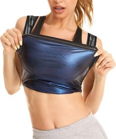 img 4 attached to 💪 Ultimate Women's Workout Tank Top: Sauna Vest Sweat Enhancing Waist Trainer for Body Shaping & Fitness - Gym Slimming Polymer Shirt