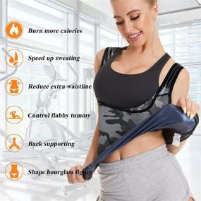 img 1 attached to 💪 Ultimate Women's Workout Tank Top: Sauna Vest Sweat Enhancing Waist Trainer for Body Shaping & Fitness - Gym Slimming Polymer Shirt