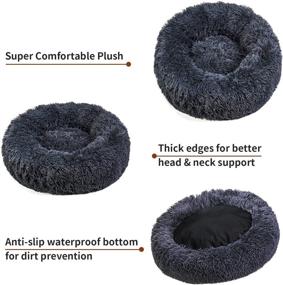 img 2 attached to 🐾 BEAUTYHB Calming Dog Bed: Round Fluffy Design for Anxiety Relief, Ideal for Small to Large Pets, Warm & Washable Sofa for Dogs and Cats
