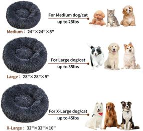 img 1 attached to 🐾 BEAUTYHB Calming Dog Bed: Round Fluffy Design for Anxiety Relief, Ideal for Small to Large Pets, Warm & Washable Sofa for Dogs and Cats