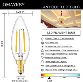 img 3 attached to OMAYKEY Dimmable Chandelier with Candelabra Equivalence