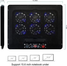img 3 attached to 🖥️ XtremPro 11150 Laptop Cooling Pad, 13.38 x 11.33 x 1.1 inch / 340 x 288 x 28 mm, Black